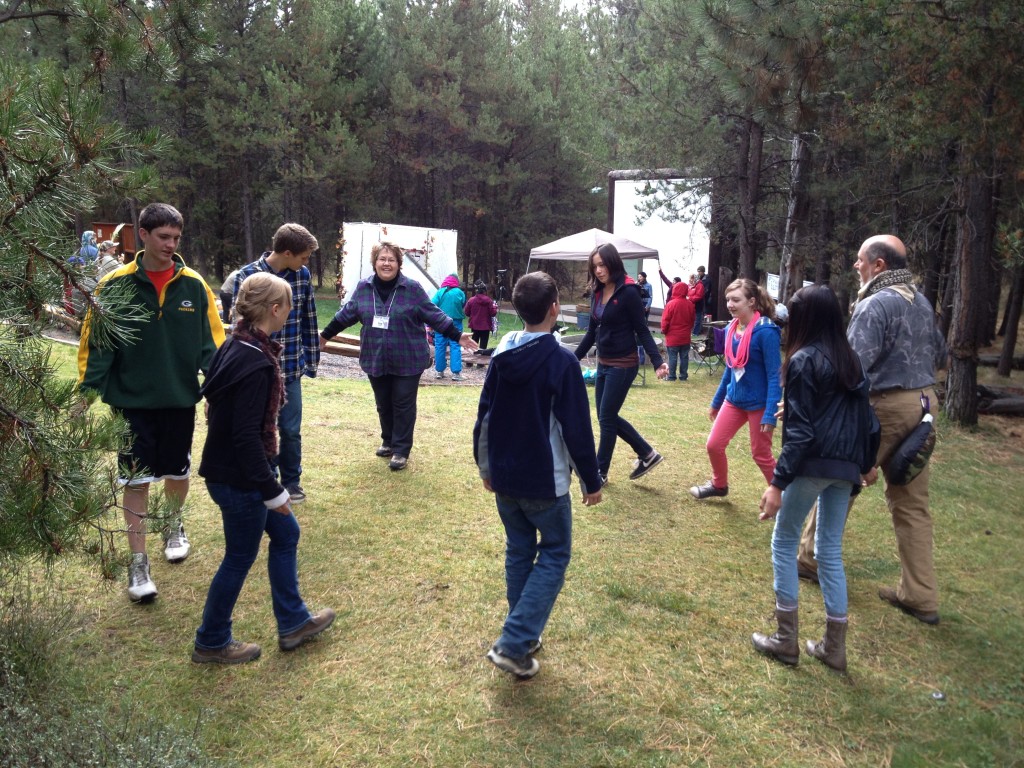 Worshipping YHVH in the dance at Sukkot NW 2013 in the wilderness of Central Oregon.