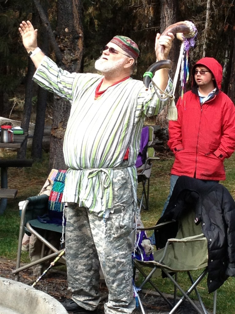 Brother bill decked out in Hebraic regalia worshipping YHVH at Sukkot NW 2013.