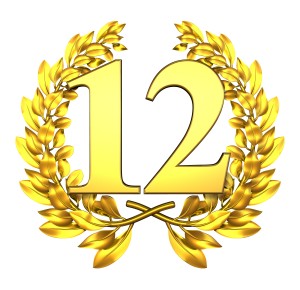 12 twelve number laurel wreath