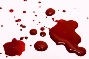 Blood stains on a white background