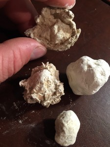 Sulfur balls Natan picked up in his trip to Israel near the area of ancient Sodom and Gomorrah.