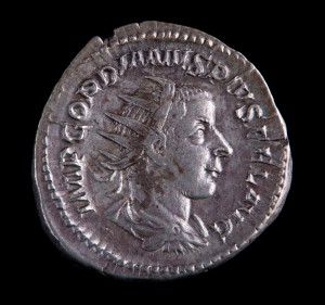 A Roman silver denarius coin