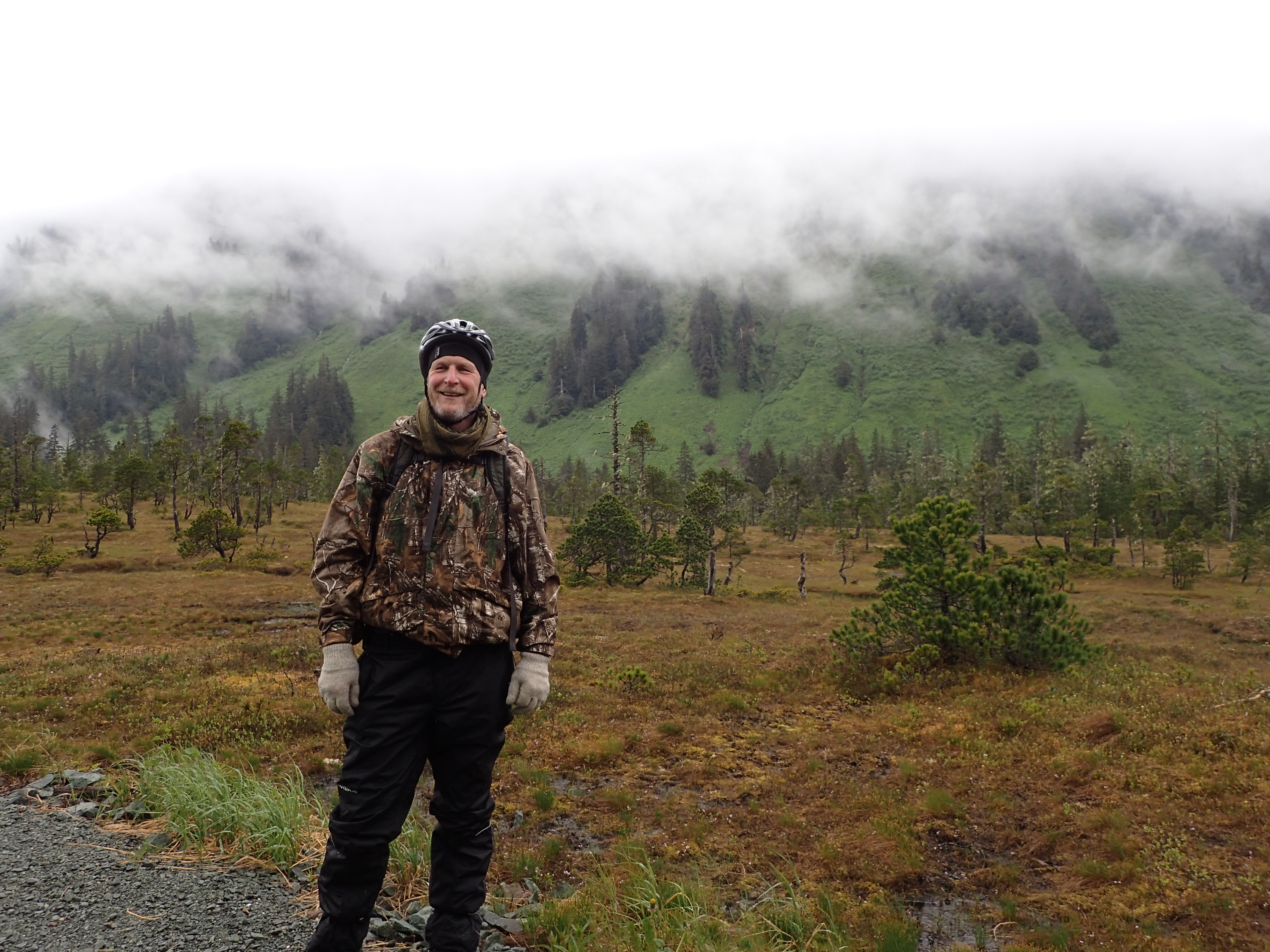 Biking in the mountains above Juneau.