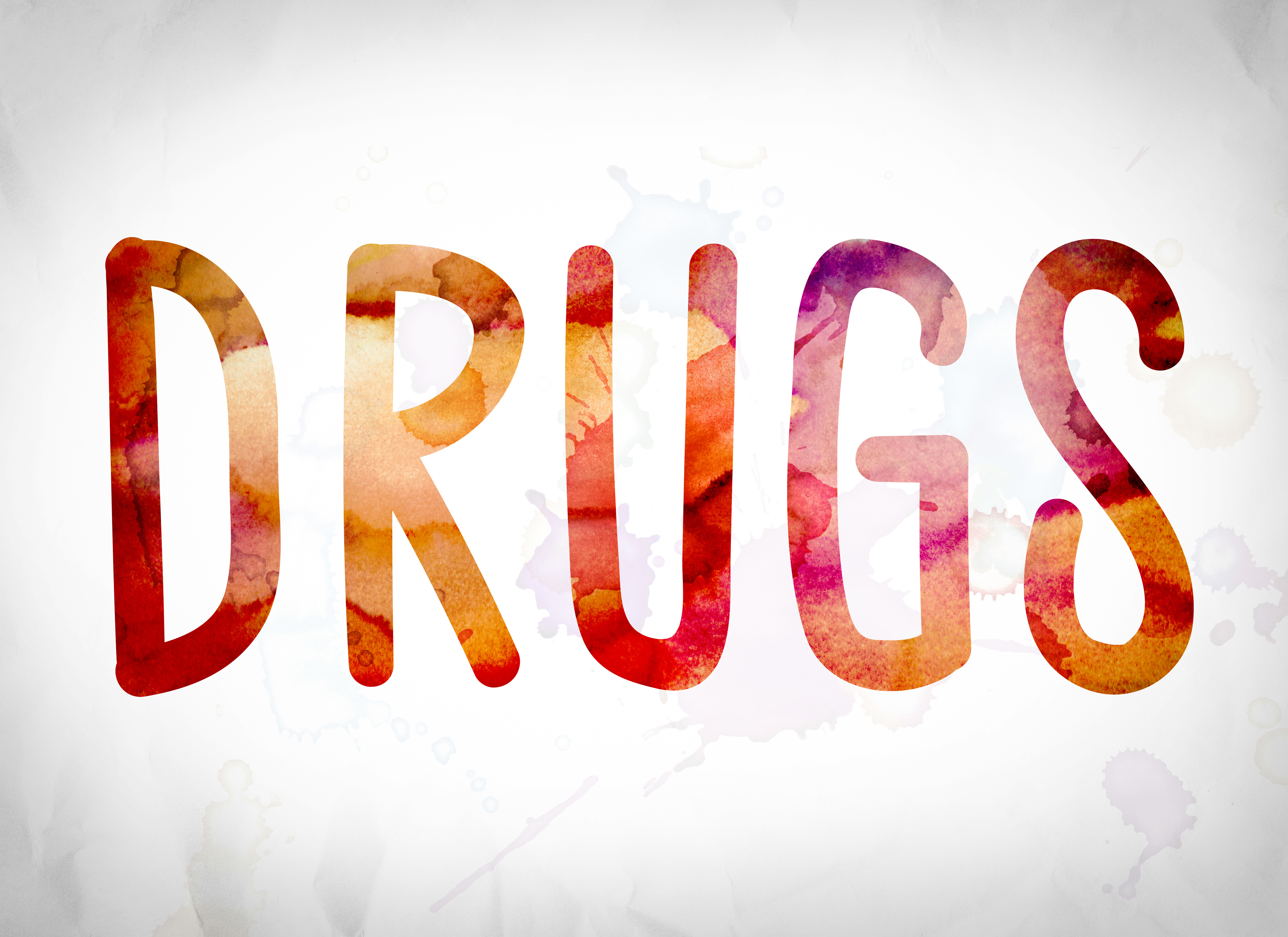 Drugs Concept Watercolor Word Art