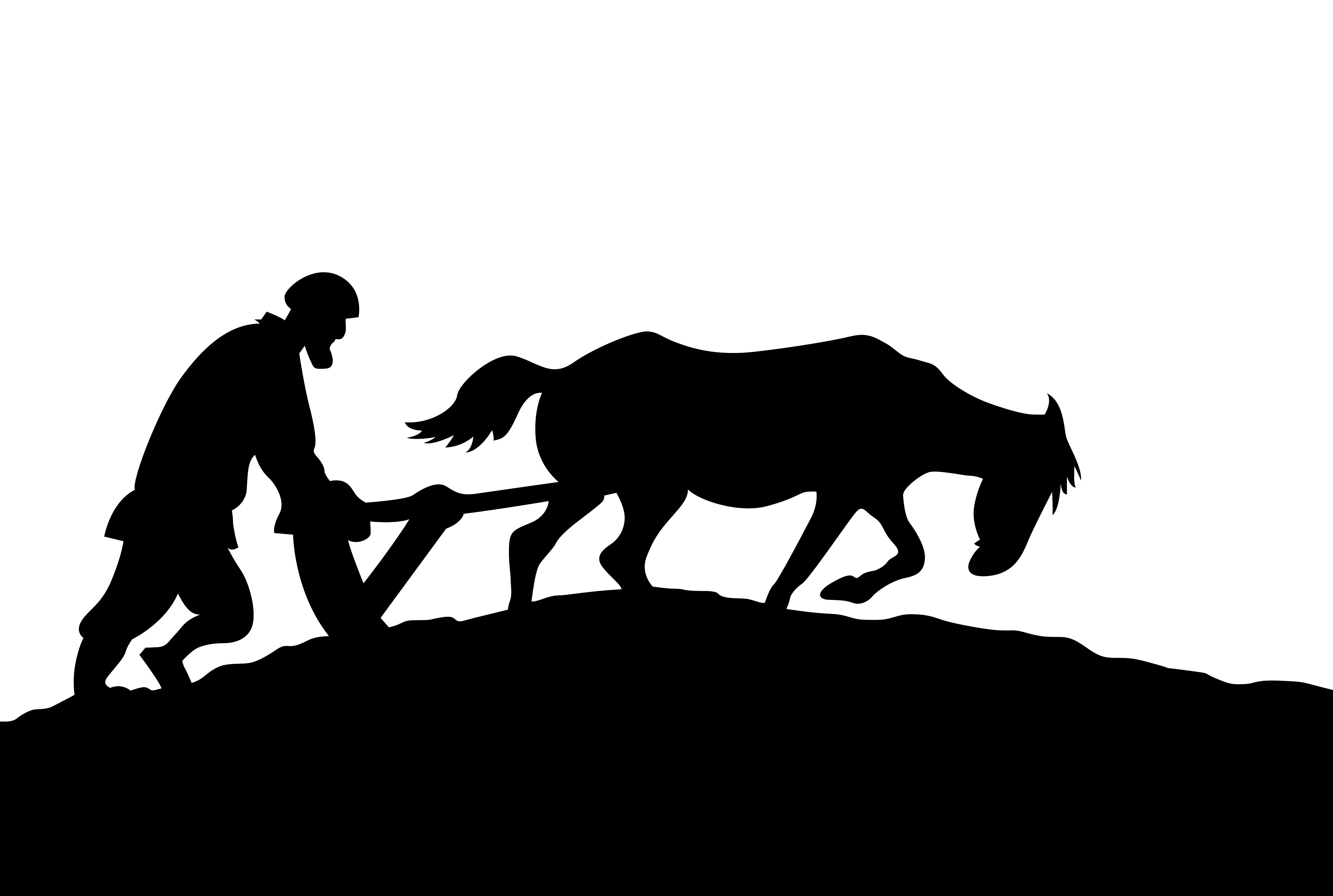 peasant silhouette on white background